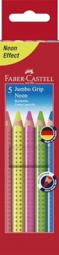 Faber-Castell Buntstift Jumbo Grip Neon 5er-Etui