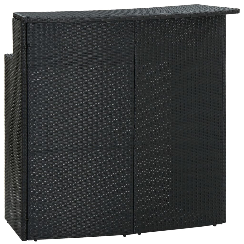 The Living Store Garten-Bartisch Schwarz 120x55x110 cm Poly Rattan
