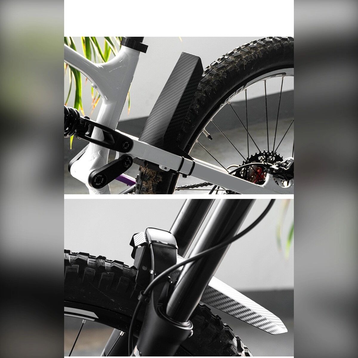 INF Garde-boue vélo avant et arrière pliable en PP – trois plis, hauteur avant réglable, étanche, noir