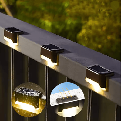 Inspire Essentials SolarGlow Outdoor Step And Deck Light black Warm 12 Pack