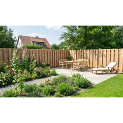 Holzzaun Dresden 180 x 90 cm aus Lärche – Lärchenzaun für Garten – rustikaler Lärchen Sichtschutzzaun – Sichtschutz für Garten