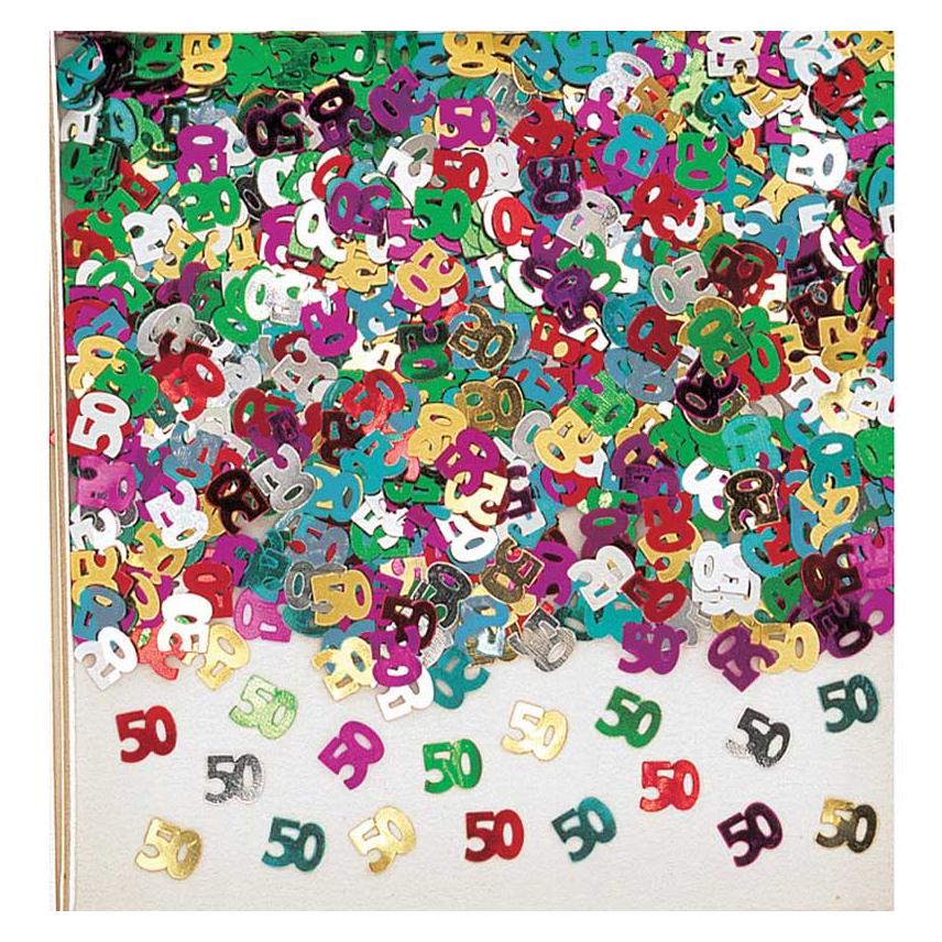 Magni INT37150-90 - Konfetti 50, Folie, 14 g, Streudeko, Tischdekoration, Geburtstag (12 Stk.) (INT37150-90)