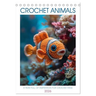 CROCHET ANIMALS (Desk Calendar 2026 DIN A5 portrait), CALVENDO 12 Month DeskCalendar