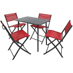 Gartenmöbel 5er-Set   ¦ rot ¦ Maße (cm): B: 80 H: 72