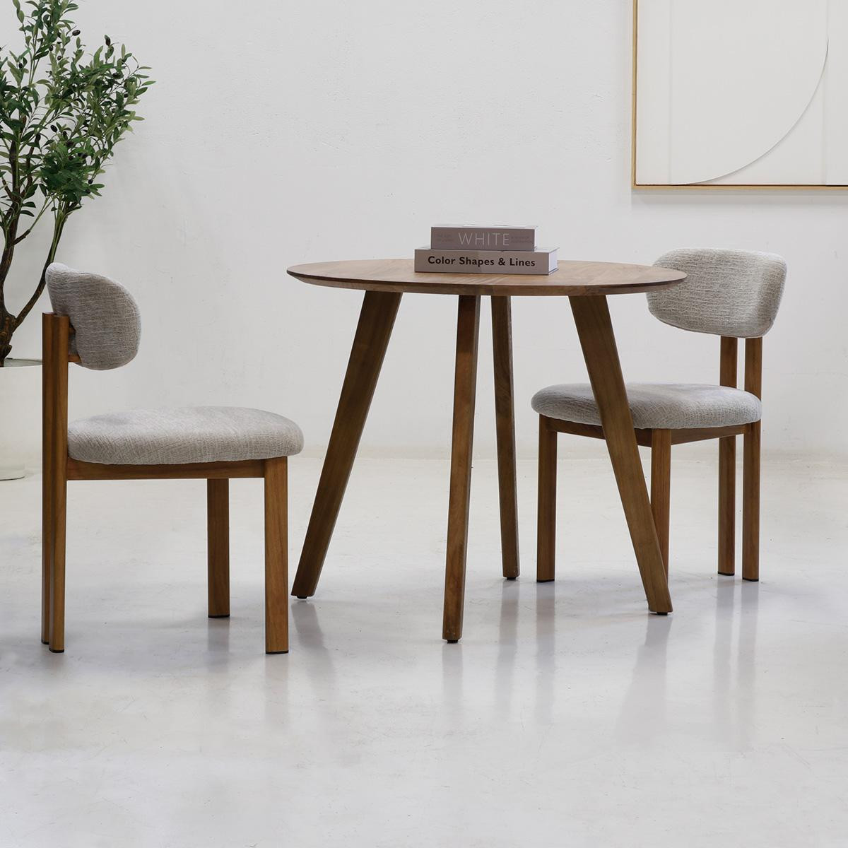 Giga Meubel Eettafel Oslo Mangohout Rond, Diameter: 90 cm, Hoogte: 76 cm