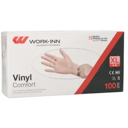 Papstar 100 `WORK-INN/PS` Handschuhe, Vinyl puderfrei `Comfort` transparent Größe: XL