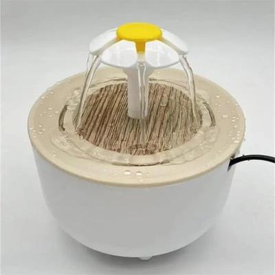 Uplifted Finds 1200mL Auto Filter Pet Water Fountain Electric Mute Cat Drinker wood Grain White usb 5 V