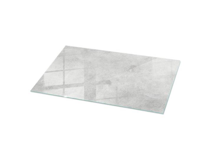 Tulup Glasplatte 120x60 cm Betonstruktur mit Kratzern, Hellgrau, Glas, Rechteckig, 120x60x0.4 cm, Esszimmer, Esstische, Tischsysteme