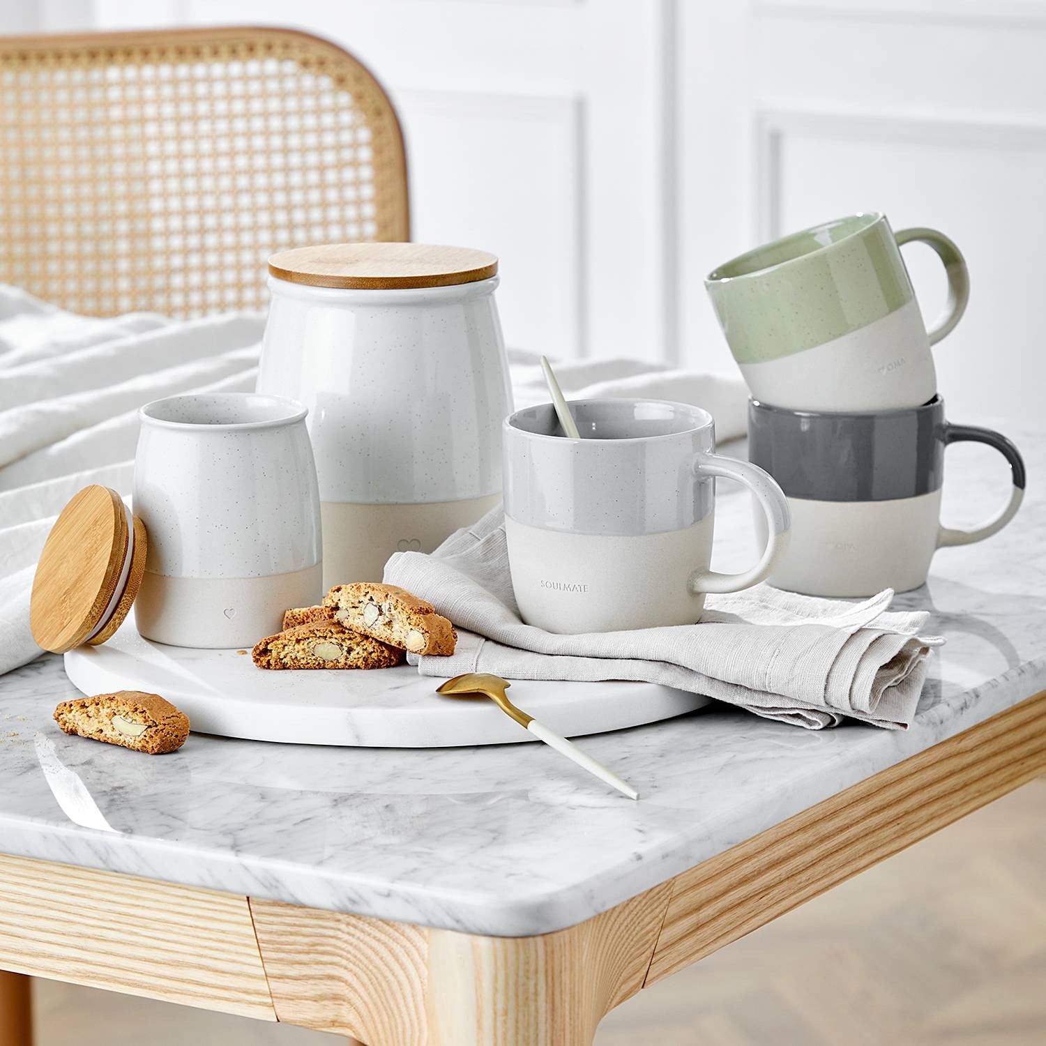 home24 Voorraadpot wit met diameter: 8 cm