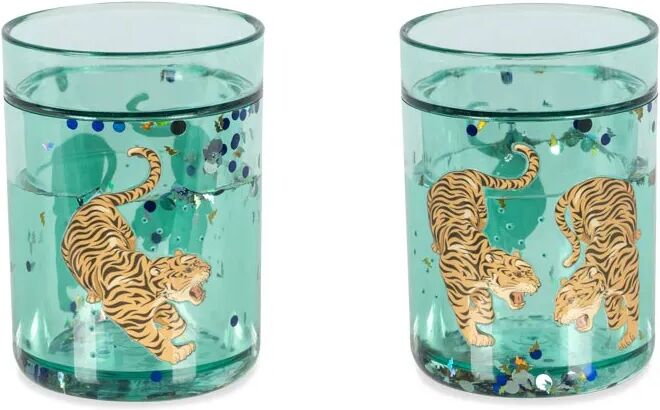 Konges Sløjd Gobelets glitter Tiger - Set de 2 Vert taille unique