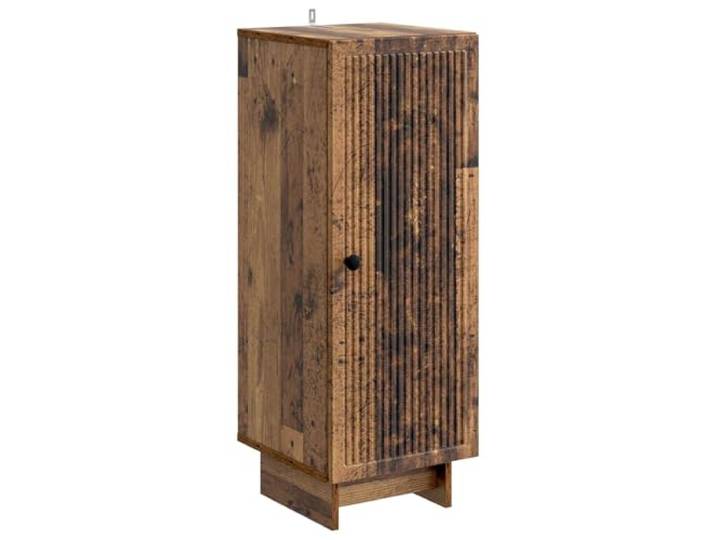 TEKGHUT Sideboard Altholz 33 x 34,5 x 90 cm Holzwerkstoff Nostalgischer Charme, Metallknopfgriffe, 90°-Pendeltüren, Brettregale, Holzwerkstoff, Wohnzimmer