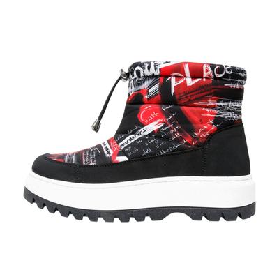 Bootsschuh DOGO "Glowy Boots Schnürstiefel What Do U Want Damen Stiefeletten", Damen, Gr. 37, Normalschaft, schwarz, Polyurethan, Schuhe Bootsschuh, Handgefertigt