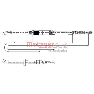 Metzger Autoteile Handbremsseil Hinterachse [Hersteller-Nr. 10.7484] für VW