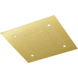 Steinberg Serie 390 Sensual Rain Regenpaneel, LED-Beleuchtung, Komplettset, 3-strahlig, Easy-Clean, 600x600mm, 3906620BG, Farbe: Brushed Gold