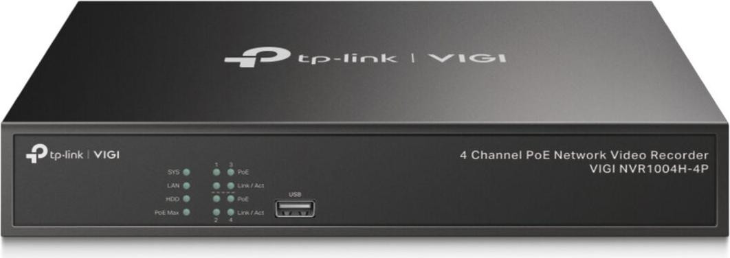 TP-Link VIGI NVR1104H-4P V1 Netwerkvideo recorder (NVR) met 4 kanalen