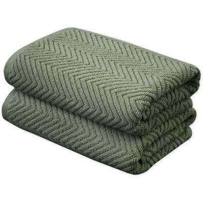 Badetücher FRAMSOHN FROTTIER "Ocean Bio Duschtücher", grün (grün, dunkelgrün, tannengrün, moosgrün), B:75cm L:150cm, Frottier, Obermaterial: 100% Baumwolle, Handtücher, hergestellt in Österreich, mit Kordel, gedrehter Bauschzwirn