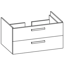 Artiqua 411 Waschtischunterschrank für Vero Air 235010 Anthrazit Glanz, 411-WU2L-D80-7065-51 411-WU2L-D80-7065-51