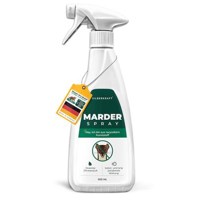 Silberkraft Marderspray – Marderabwehr Spray gegen Marder & Steinmarder für Dachboden, Garage, Auto, Schuppen & Garten – 500 ml