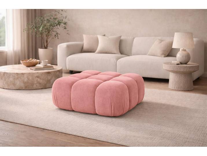 Kaiser Möbel Hocker Modularer, Veloursstoff Salvador, Rosa, Selia