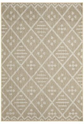 Terra by Obeetee Harvest Diamond Repeat Beige Rug