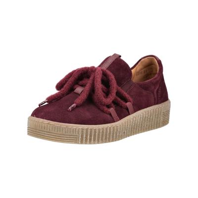 Plateausneaker GABOR "Gabor Sneaker Veloursleder", Damen, Gr. 37,5, rot (lila), Veloursleder, Schuhe Plateausneaker