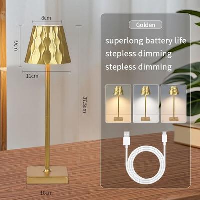 Uplifted Goods LED Table Lamp Rechargeable Touch Sensor Desk Light gold
