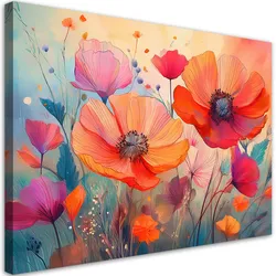 WANDBILD blumen botanicals mohnblumen abstraktion