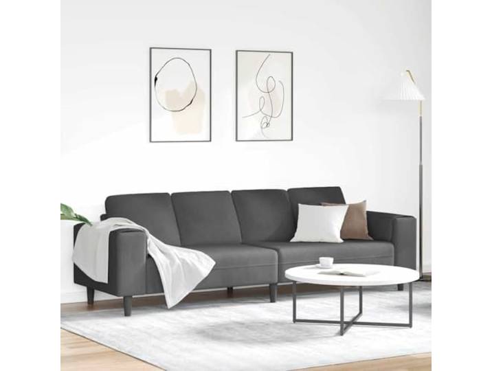 FMPGJLYH Sofa 250x77x76 cm Cordstoff U-Form 4 Sitzer Wohnzimmer Grau Robustes Federkissen-Design, Geometrische Armlehnen, Pflegeleichte Oberfläche