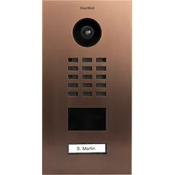 DoorBird D2101V IP Video Türsprechanlage Bronze-Optik als PVD Beschichtung, Edelstahl, gebürstet
