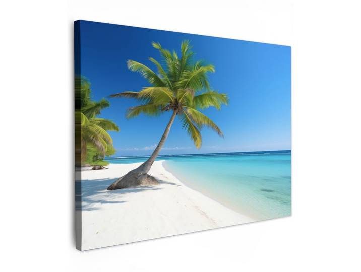 LEINWANDBILD Strand - Palme - Tropisch - Meer Wandbilder 80x60 cm