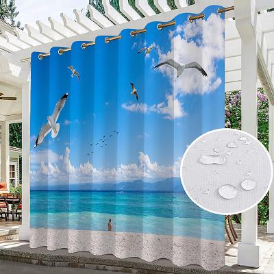 LightInthebox Waterproof Indoor Outdoor Curtains Sunflowers for Wedding Patio Thick Privacy Grommet Curtains for Wedding Bedroom, Living Room, Porch, Pergola, Cabana
