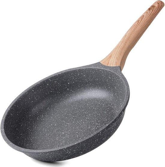 Unyqoos anti-aanbak inductiepan met granietcoating, giet-aluminium braad- en omeletpan, 20 cm