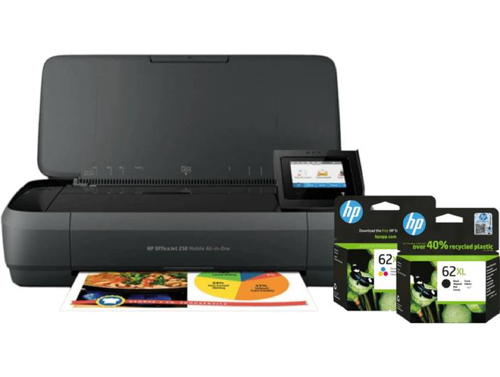 HP OfficeJet 250 Mobile Printer + 1 set extra XL cartridges