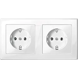 EL ME DSD SET - M-SMART, Steckdose, 2-fach, polarweiß, glänzend