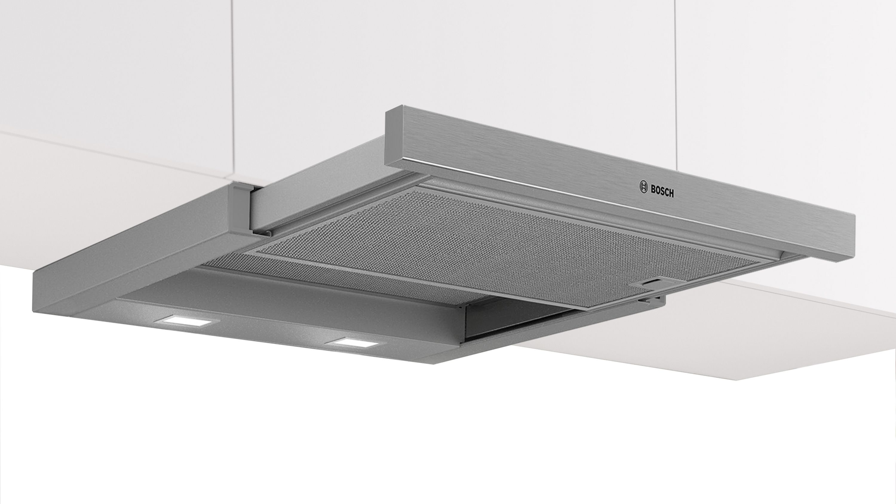 Bosch Serie 2 DFL064W54 Abluft/Umluft Dunstabzugshaube/Esse Flachschirmhaube 60 cm (Metallisch, Silber)