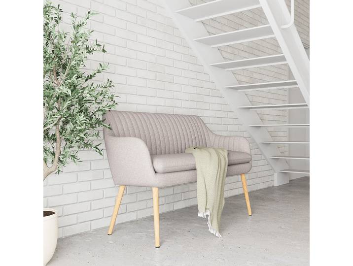 Küchensofa 130 x 85 x 62cm Grau Webstoff Genia: Hellgrau
