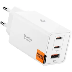 Spigen Essential 67W Wall Charger EE673EU black (67 W, 3 Ports), USB Ladegerät, Schwarz