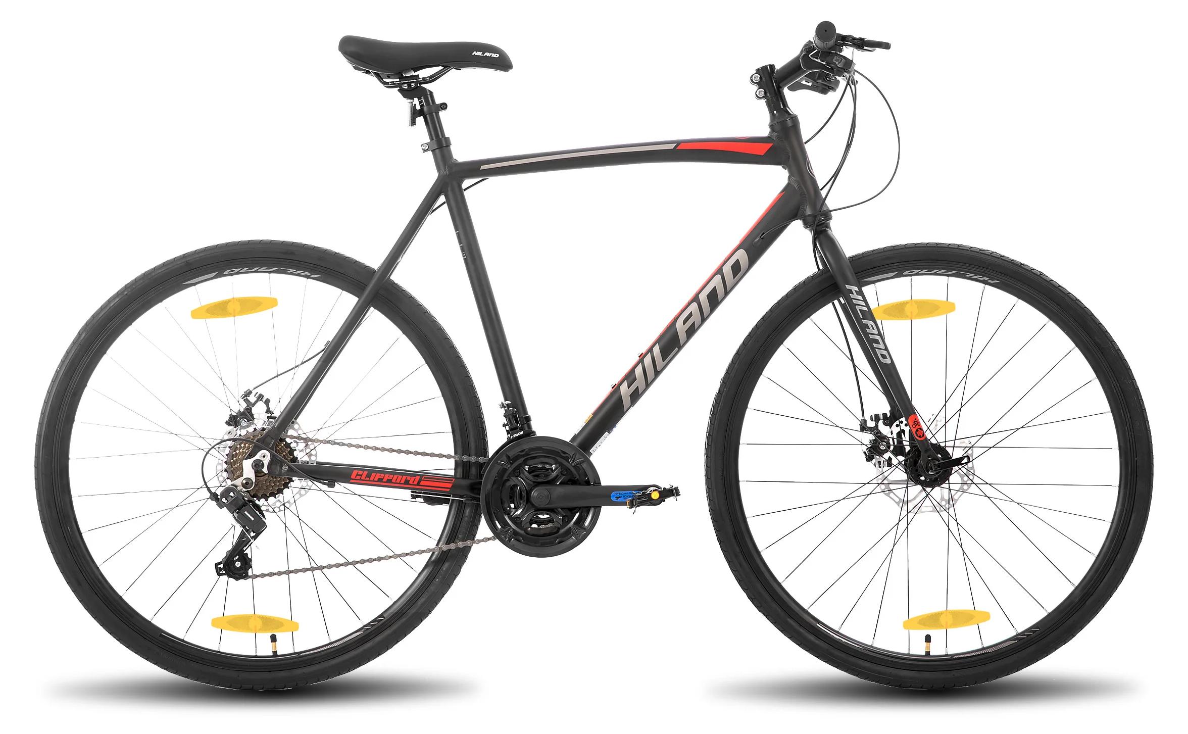 Rennrad Citybike - Unisex Erwachsenenfahrrad - Für Pendler und Fitness - 66 cm Laufräder 14 Gänge - Aluminiumrahmen und Gabel - Stahlfelgen U-Bremse - Größe M - Schwarz