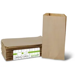 greenbox - Flachbeutel aus Papier 10 + 5 x 19 cm, braun, 1000 St.