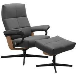 Stressless Sessel mit Hocker David Cross Leder Grau Batick Grey L (Large)