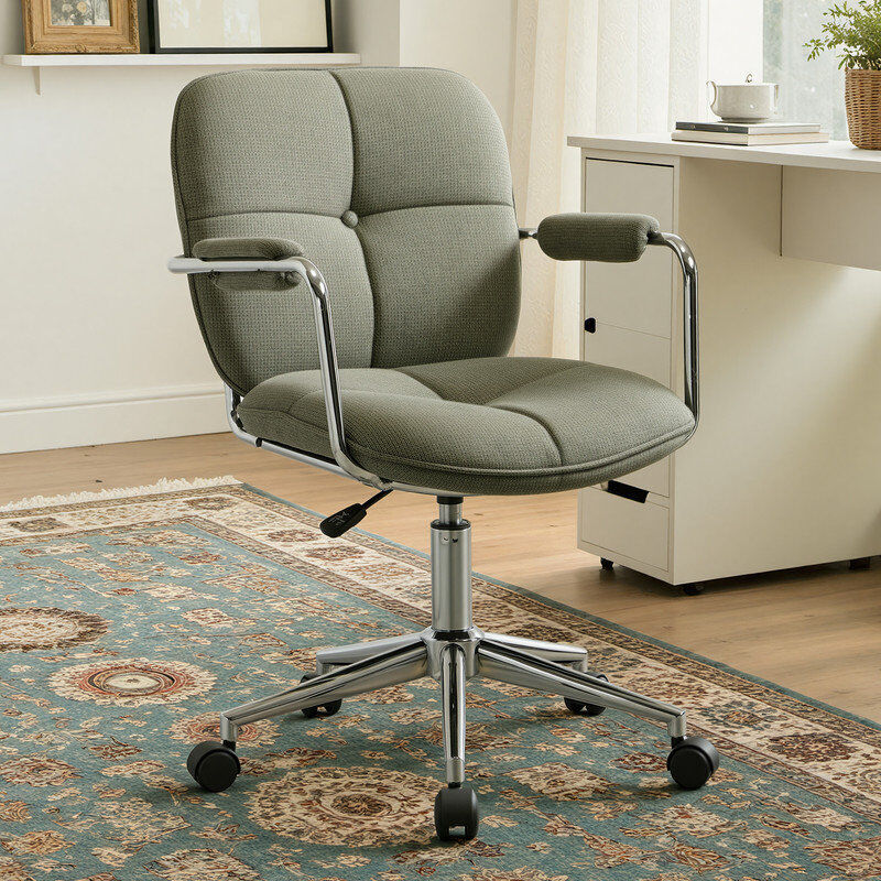 George Oliver Chenille Office Chair Green 83.5cm H X 60cm W X 60cm D