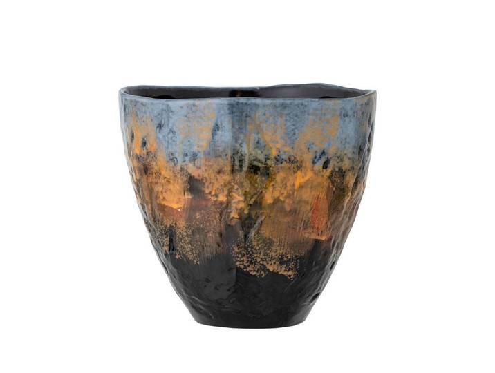Blumentopf Almeria – Reaktive Glasur in mediterranen Farbtönen - Braun - Luxusbetten24