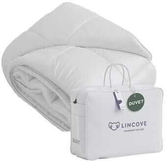 Lincove Down Alternative Comforter with 400 Thread Count 100% Cotton Sateen Shell and Corner Loops for Secure Fit