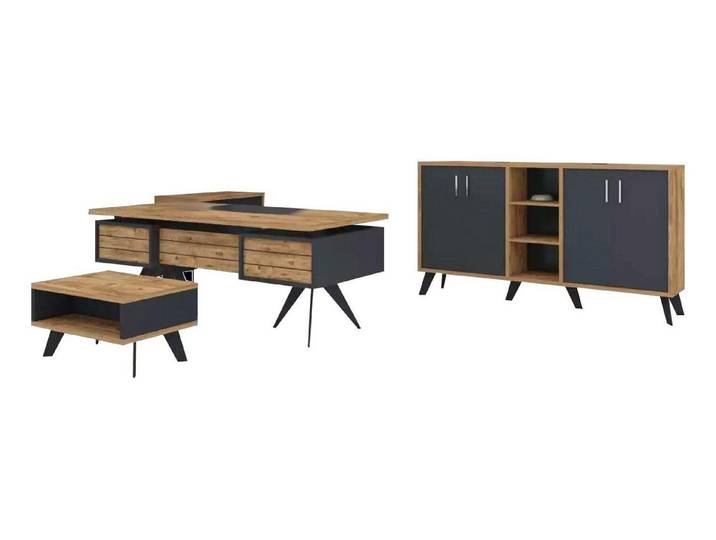 Xlmoebel Büromöbel-Set Eleganter Schreibtisch mit Schublade in hochwertiger Verarbeitung, (4-tlg., Schreibtisch, Couchtisch, Beistelltisch, Schrank), Hergestellt in Europa