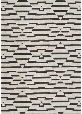 Abani Rugs BUR110A Burke Black Ivory Diamond Geometric Area Rug