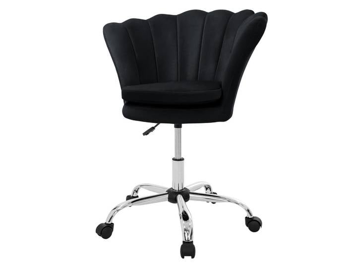 Ml-Design Drehstuhl Kunstfell Schwarz, Metall, 68x90x68 cm, Büromöbel, Bürostühle, Drehstühle
