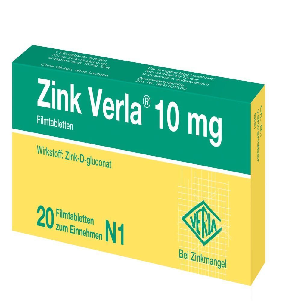 Zink Verla 10 mg Filmtabletten 20 St