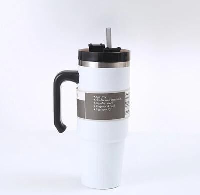 Uplift Essentials Stainless Steel Vacuum Insulated Thermos Water Bottle For Hot And Cold Drinks white 600ml