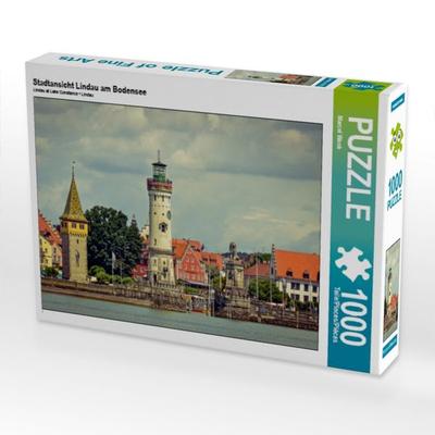CALVENDO Puzzle Stadtansicht Lindau am Bodensee | 1000 Teile Lege-Größe 64x48cm Foto-Puzzle für glückliche Stunden