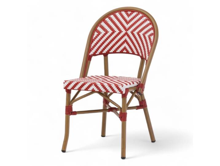 Chaise de terrasse CONTI - Chevrons rouges et blancs
